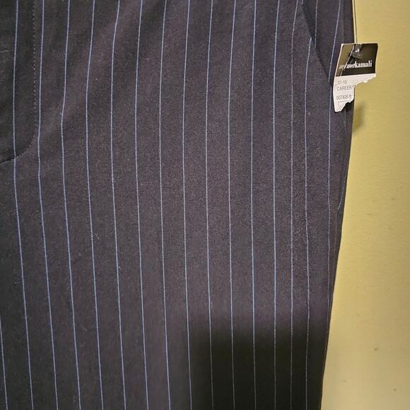 Norma Karmali Pinstripe Black Straight Leg Dress Pants Women's Sz 10 NWT Career - Picture 4 of 6